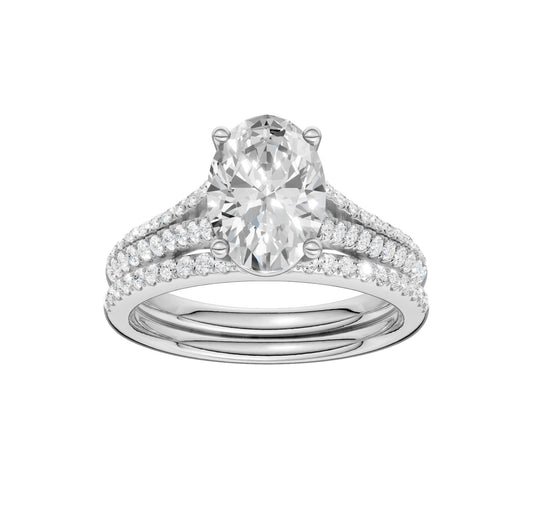 14K 2.40CT Lab Diamond Bridal Set