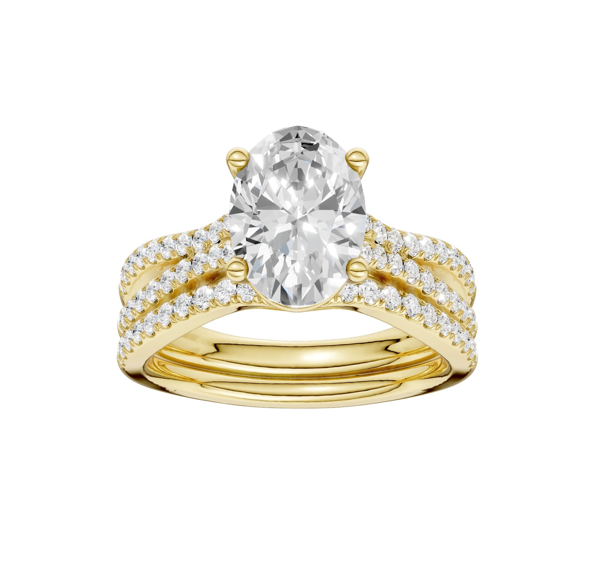 14K 1.40CT Lab Diamond Bridal Set
