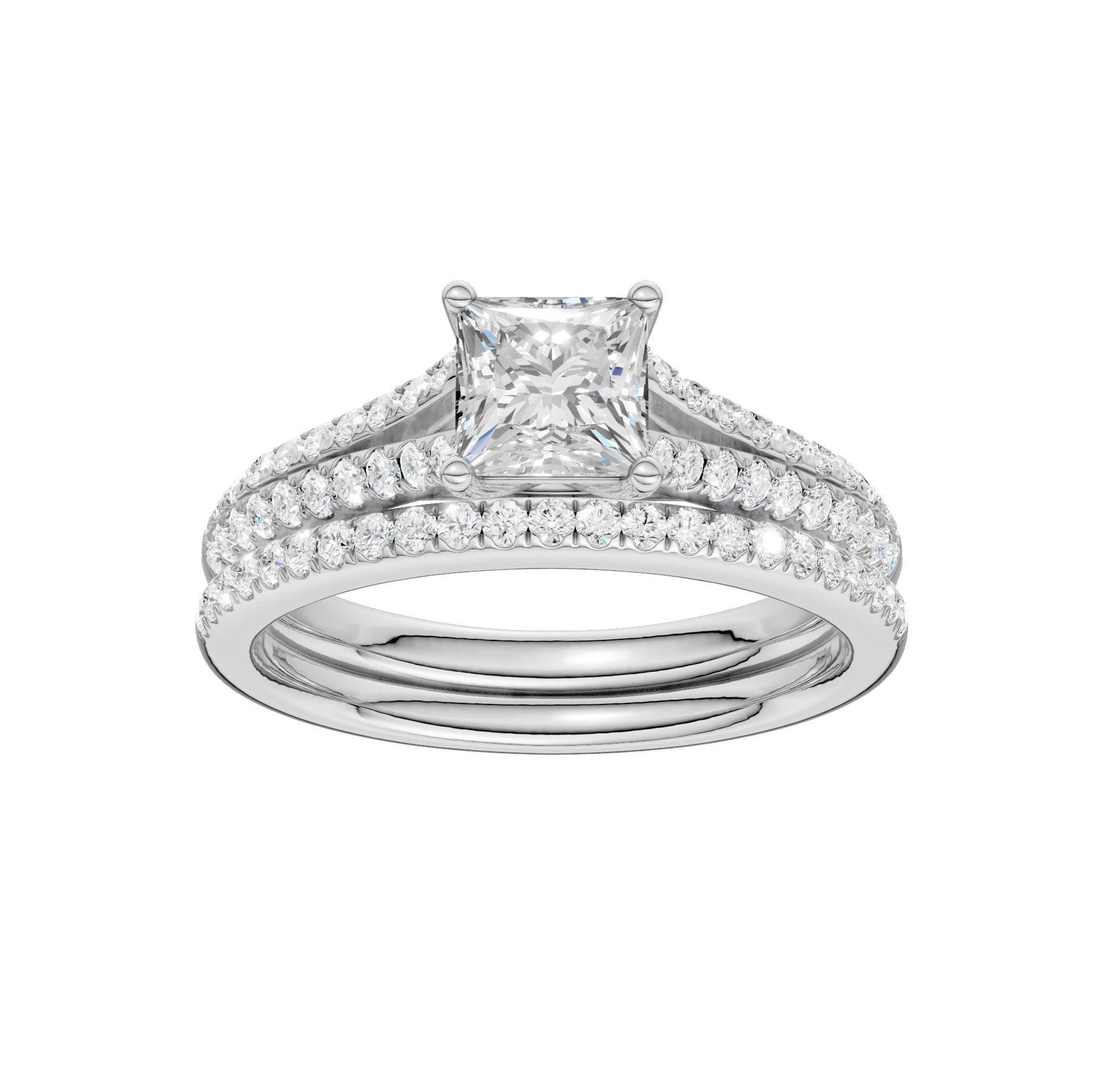 Certified Lab Grown 14K 1.40CT Diamond Bridal Set