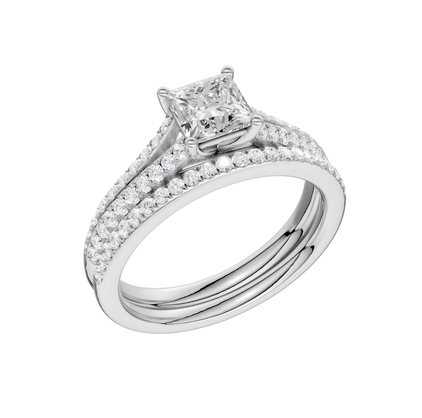 Certified Lab Grown 14K 1.40CT Diamond Bridal Set