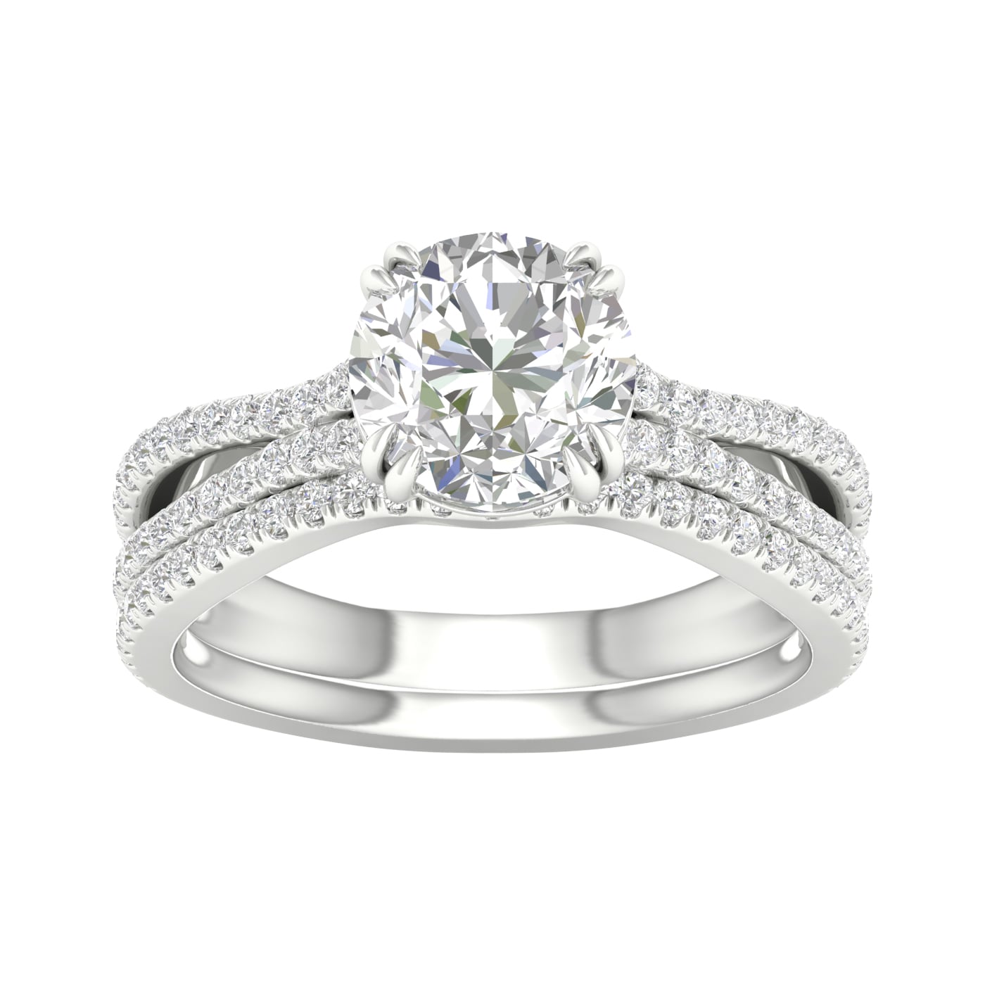 Certified Lab Grown 14K 2.50CT Diamond Bridal Set