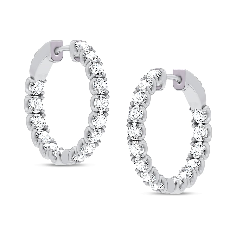14K 3.00CT Lab Grown Diamond Hoops