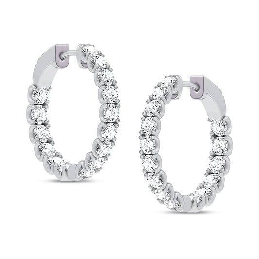 14K 3.00CT Lab Grown Diamond Hoops