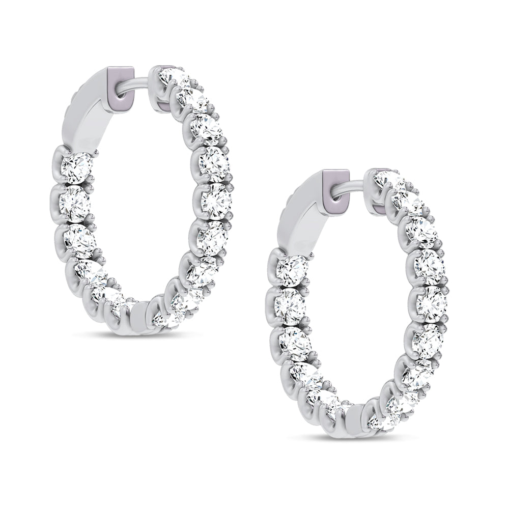 14K 3.00CT Lab Grown Diamond Hoops