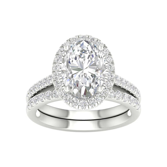 14K 3.75CT Lab Diamond Bridal Set