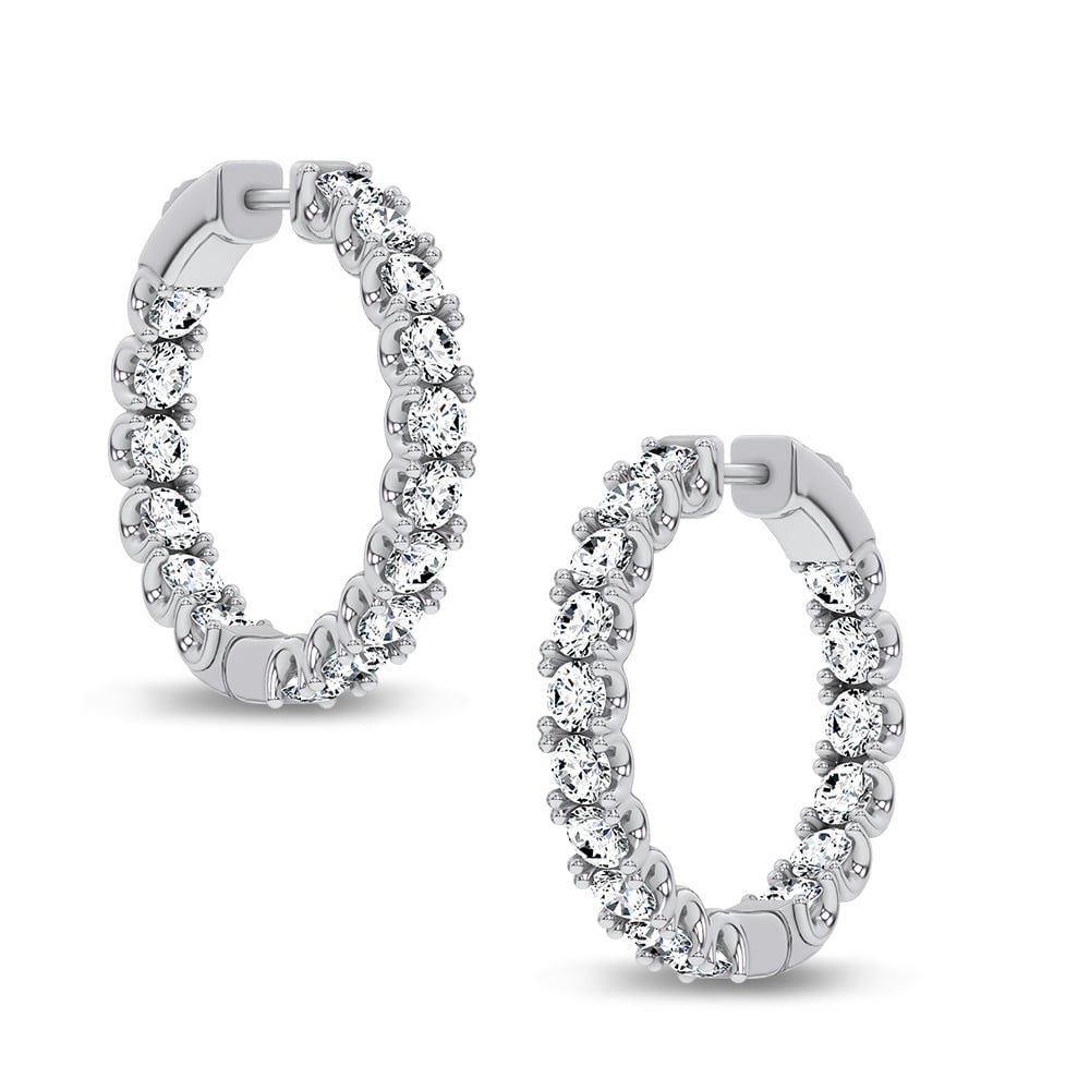 14K 5.00CT Lab Grown Diamond Hoops