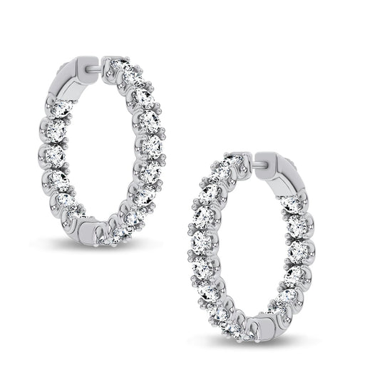 14K 5.00CT Lab Grown Diamond Hoops