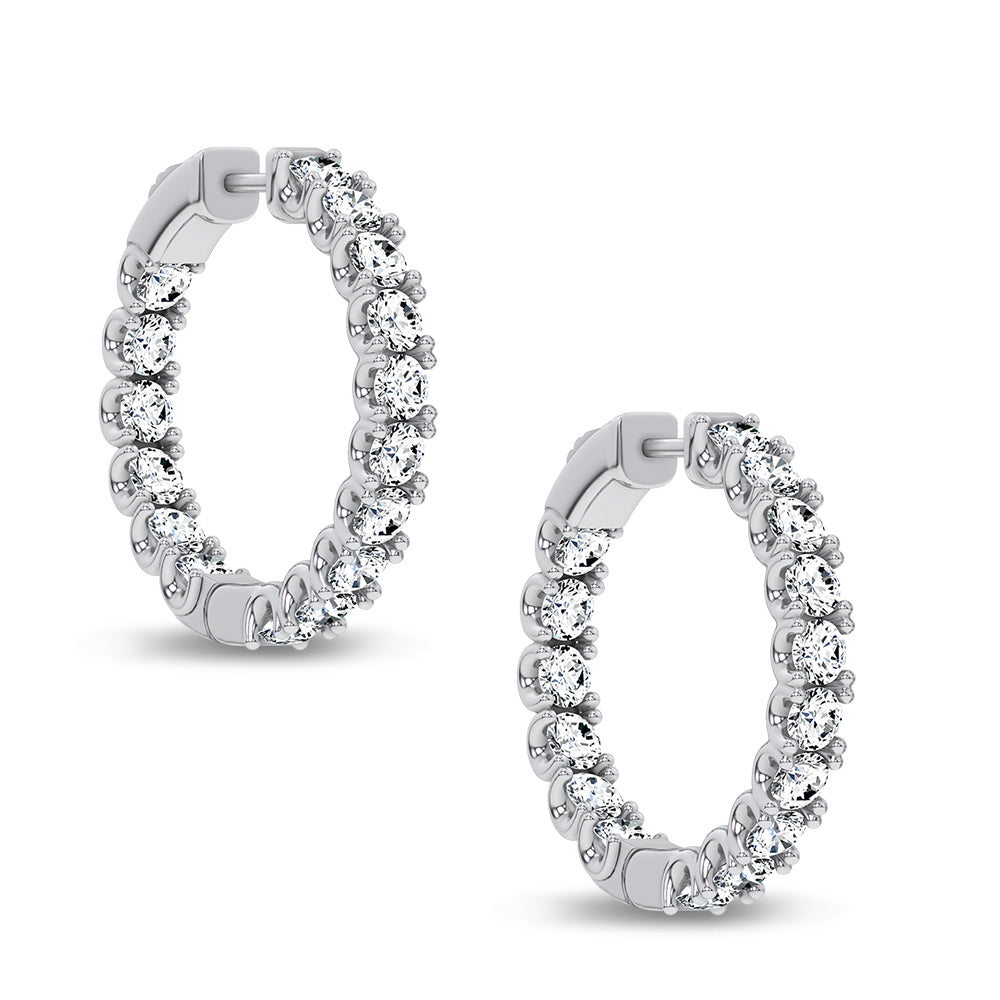 14K 5.00CT Lab Grown Diamond Hoops