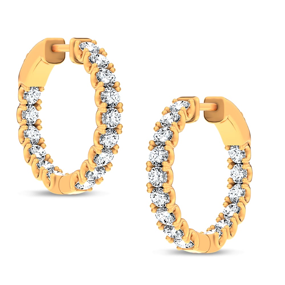 14K 2.00CT Lab Grown Diamond Hoops