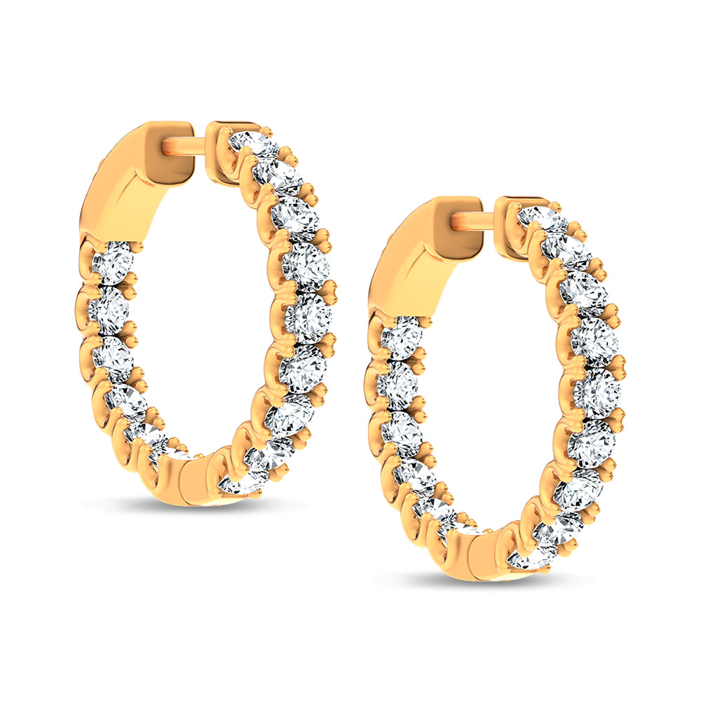 14K 2.00CT Lab Grown Diamond Hoops