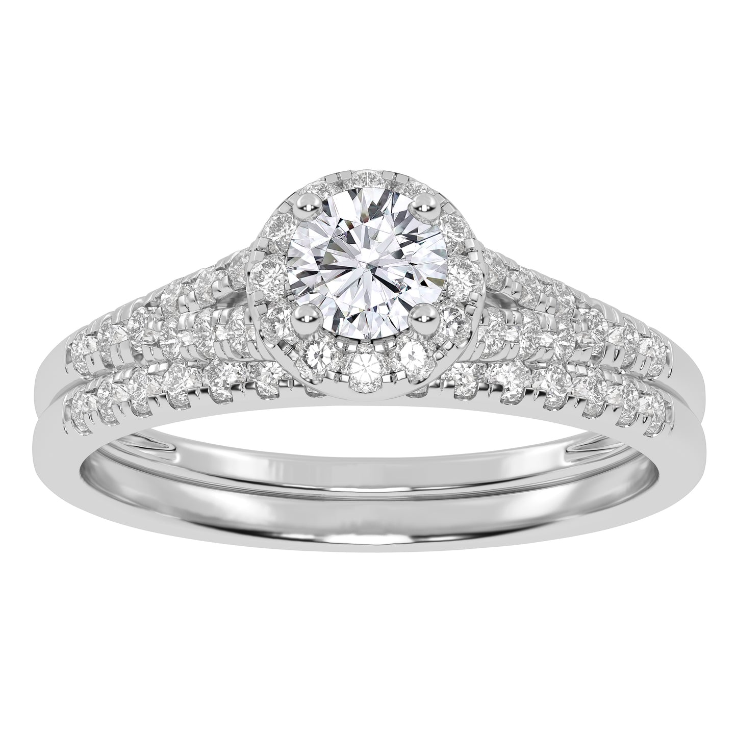 10K 0.50CT Certified Lab-grown Diamond Bridal Set