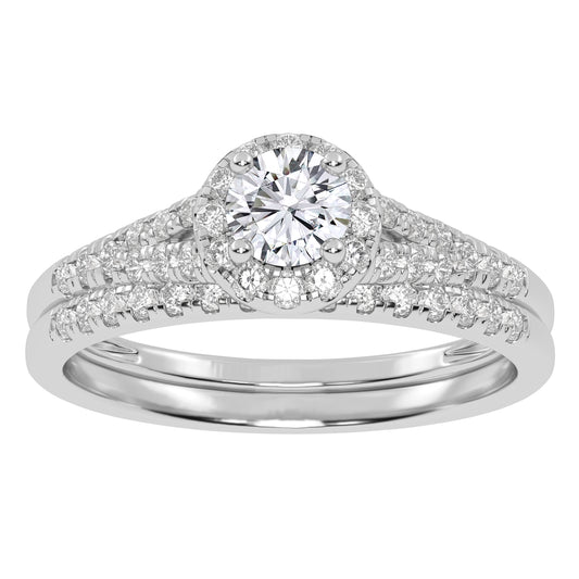 10K 0.50CT Certified Lab-grown Diamond Bridal Set