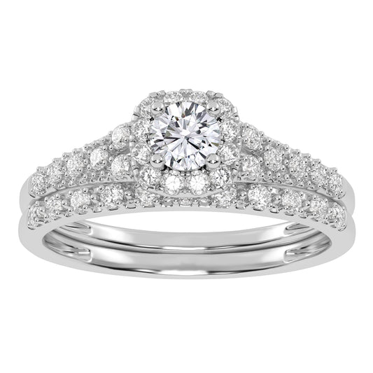 10K 0.38CT Certified Lab-grown Diamond Bridal Set
