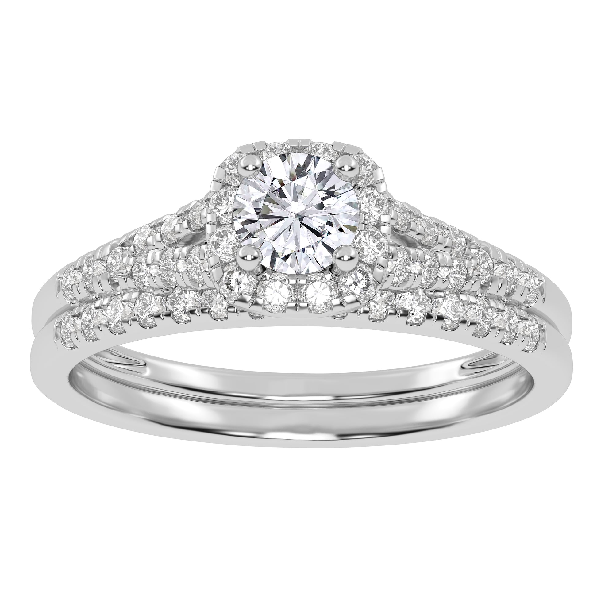 10K 0.50CT Certified Lab-grown Diamond Bridal Set