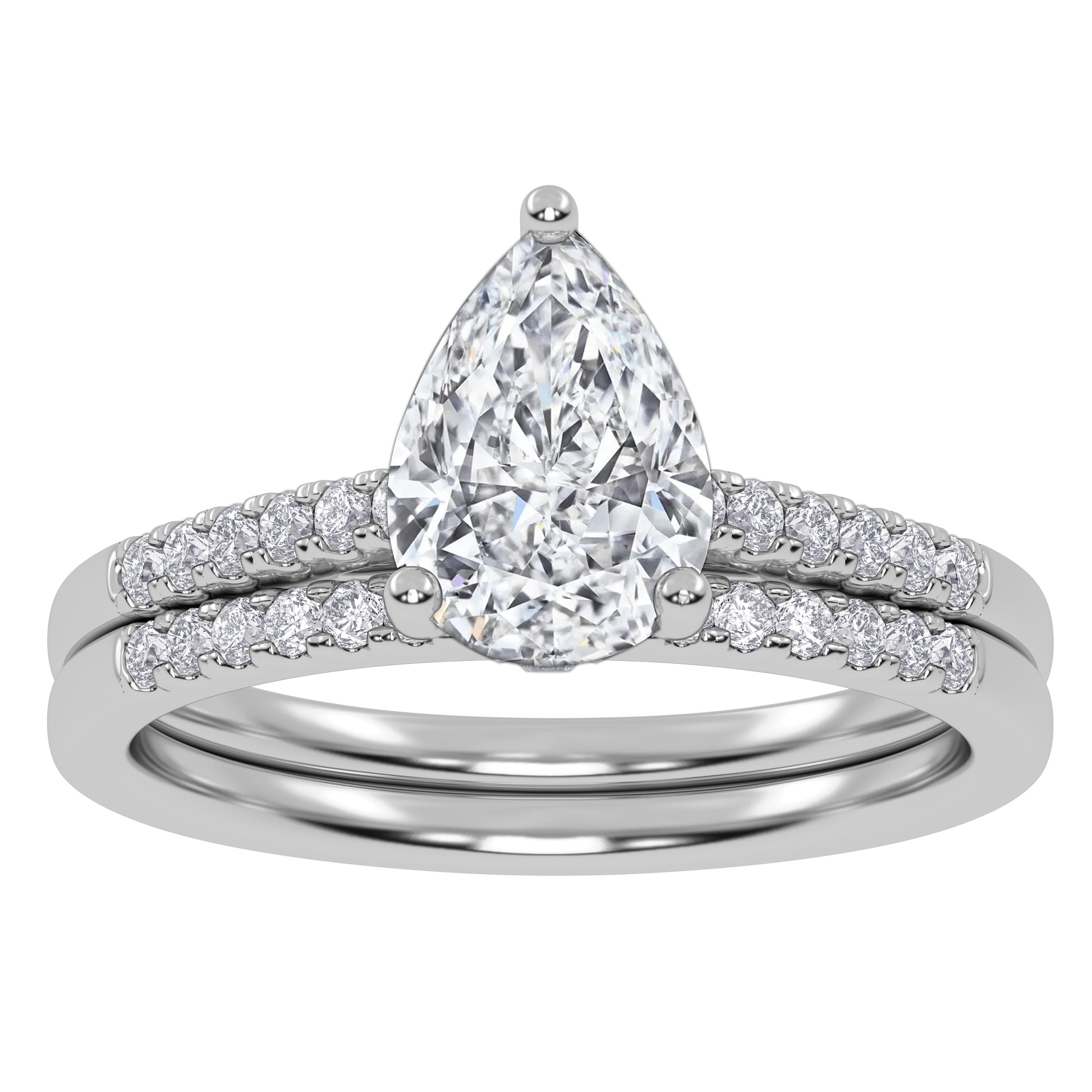10K 1.28CT Certified Lab-grown Diamond Bridal Set