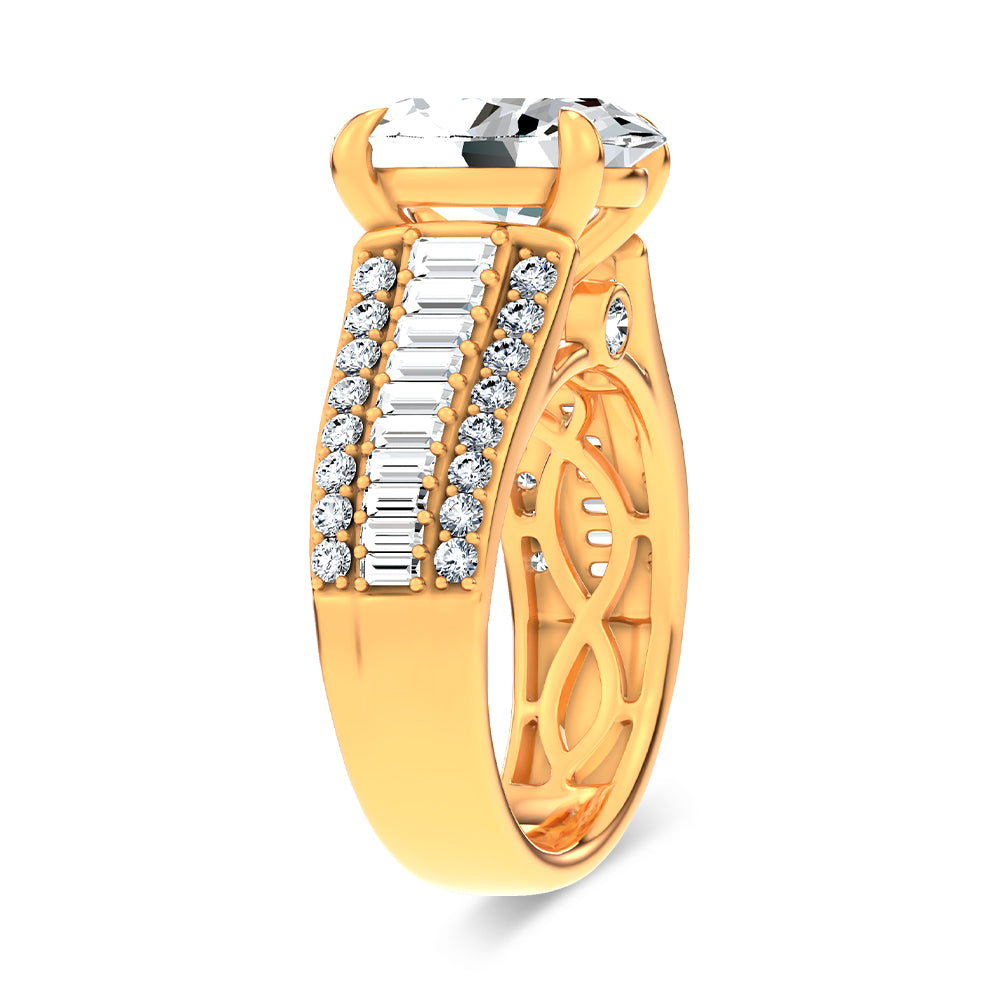 14K 4.00CT Certified Lab Grown Engagement Ring
