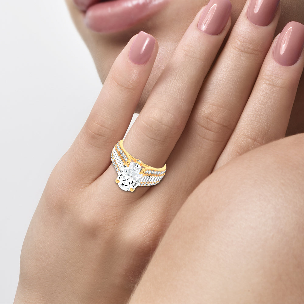 14K 4.00CT Certified Lab Grown Engagement Ring