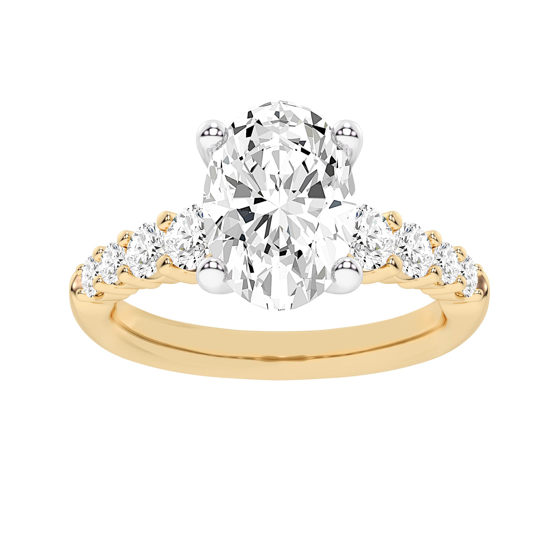 14K 3.75CT Certified Lab Grown Diamond Engagement Ring