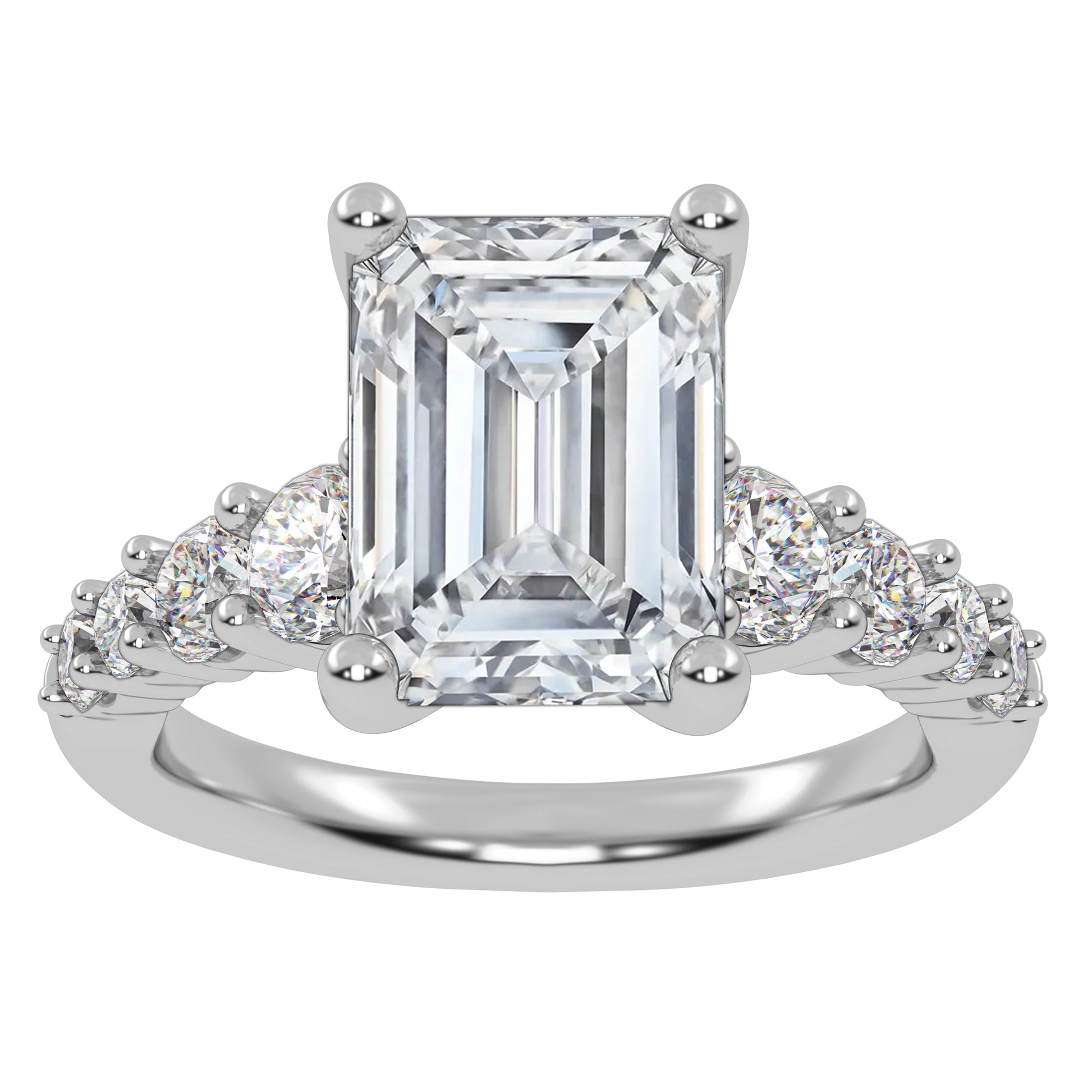 10K 3.75CT Certified Lab Grown Diamond Engagement Ring