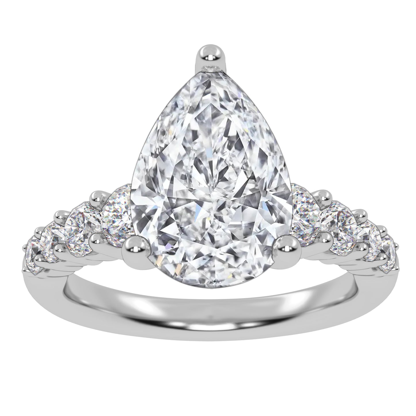10K 3.75CT Certified Lab Grown Diamond Engagement Ring