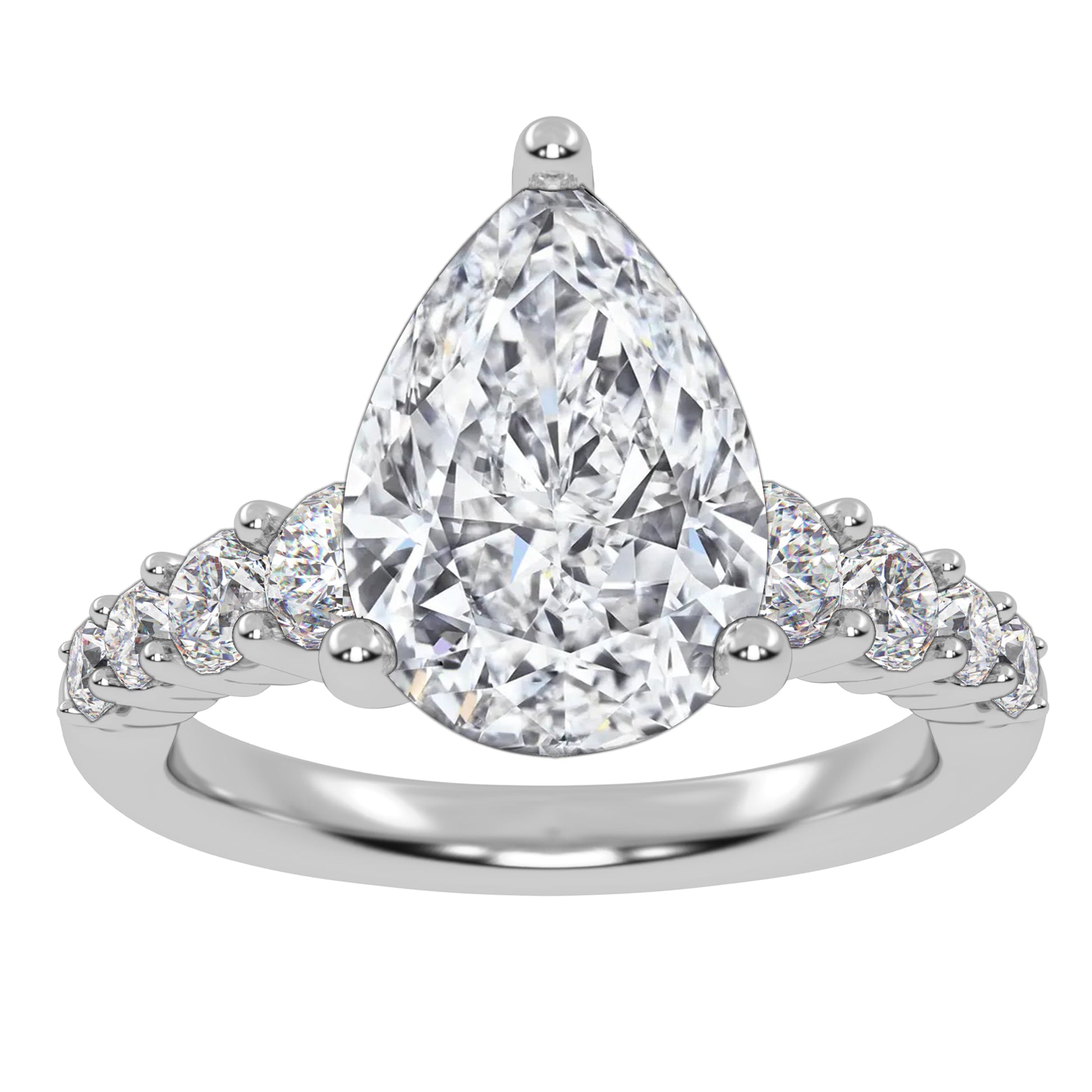 10K 3.75CT Certified Lab Grown Diamond Engagement Ring