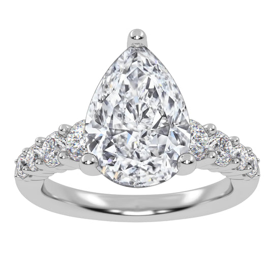 10K 3.75CT Certified Lab Grown Diamond Engagement Ring