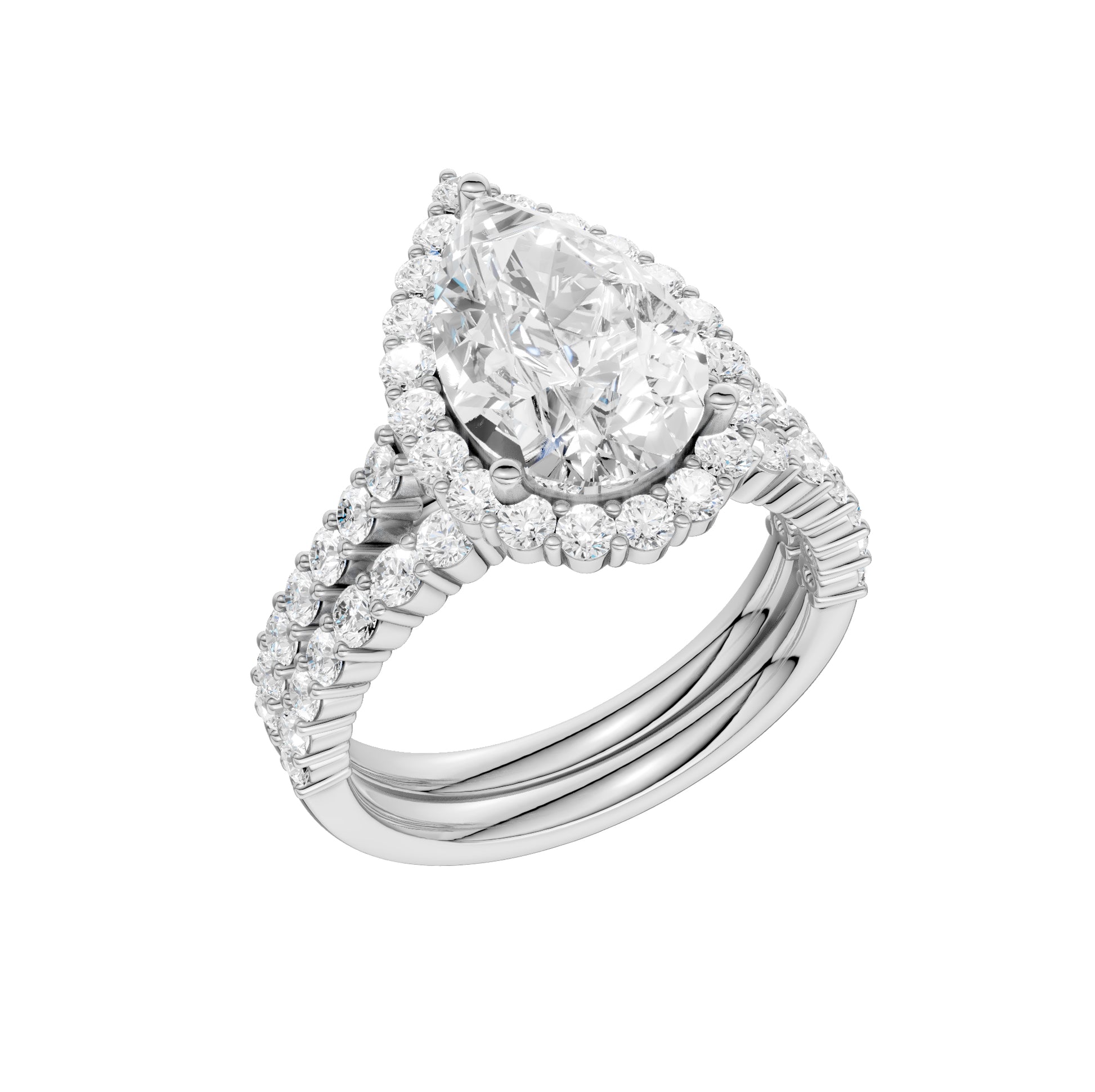 14K 4.00CT Diamond Bridal Set