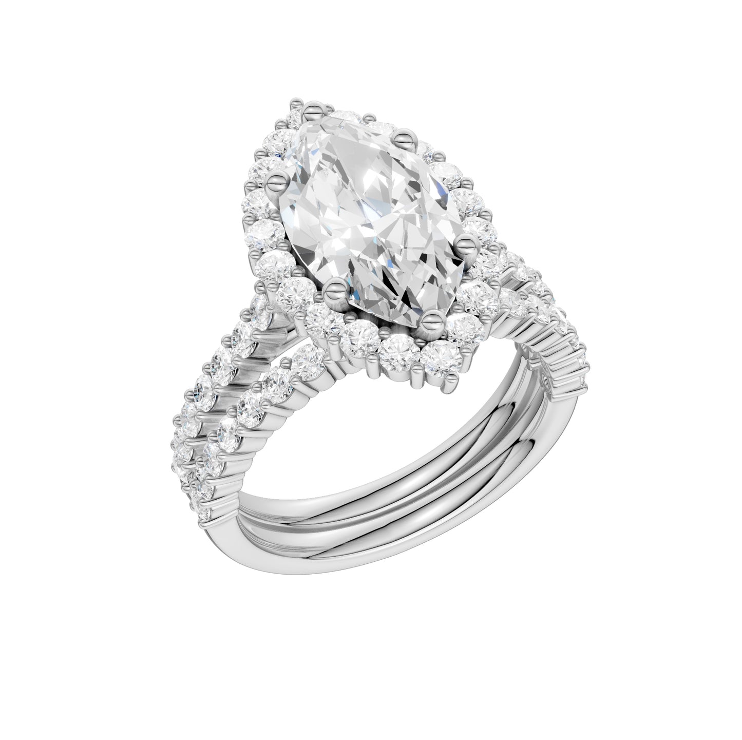 14K 4.00CT Diamond Bridal Set