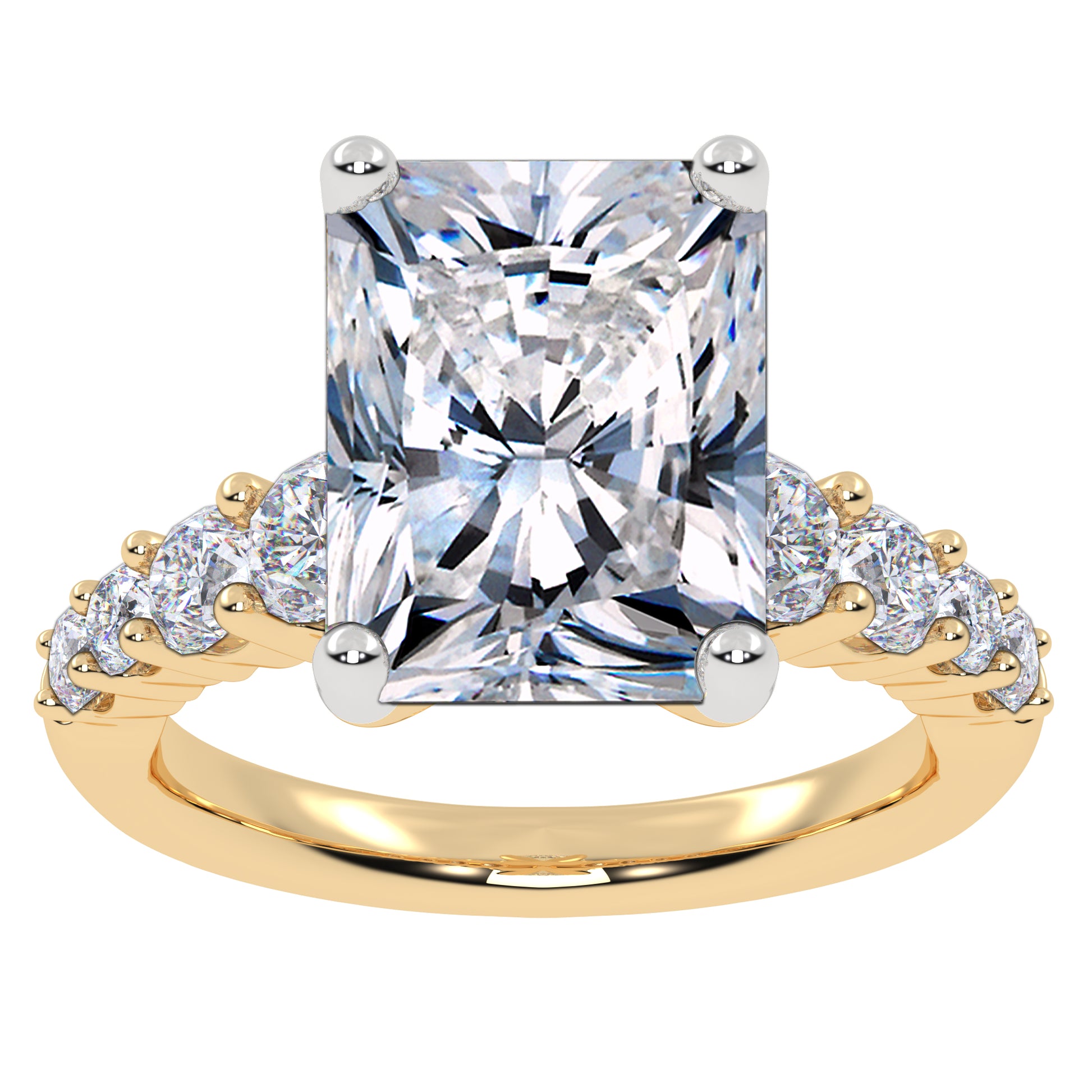 14K 3.75CT Certified Lab Grown Diamond Engagement Ring