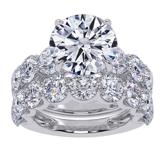 14K 10.00CT Certified Lab Grown Diamond Bridal Set
