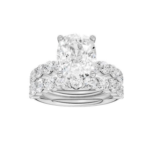 14K 5.00CT Certified Lab Grown Diamond Bridal Set