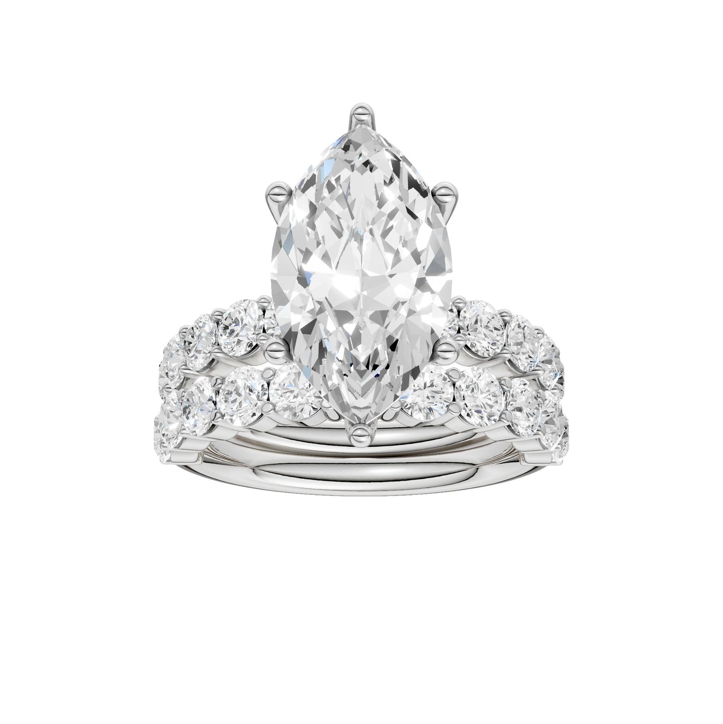 14K 5.00CT Certified Lab Grown Diamond Bridal Set