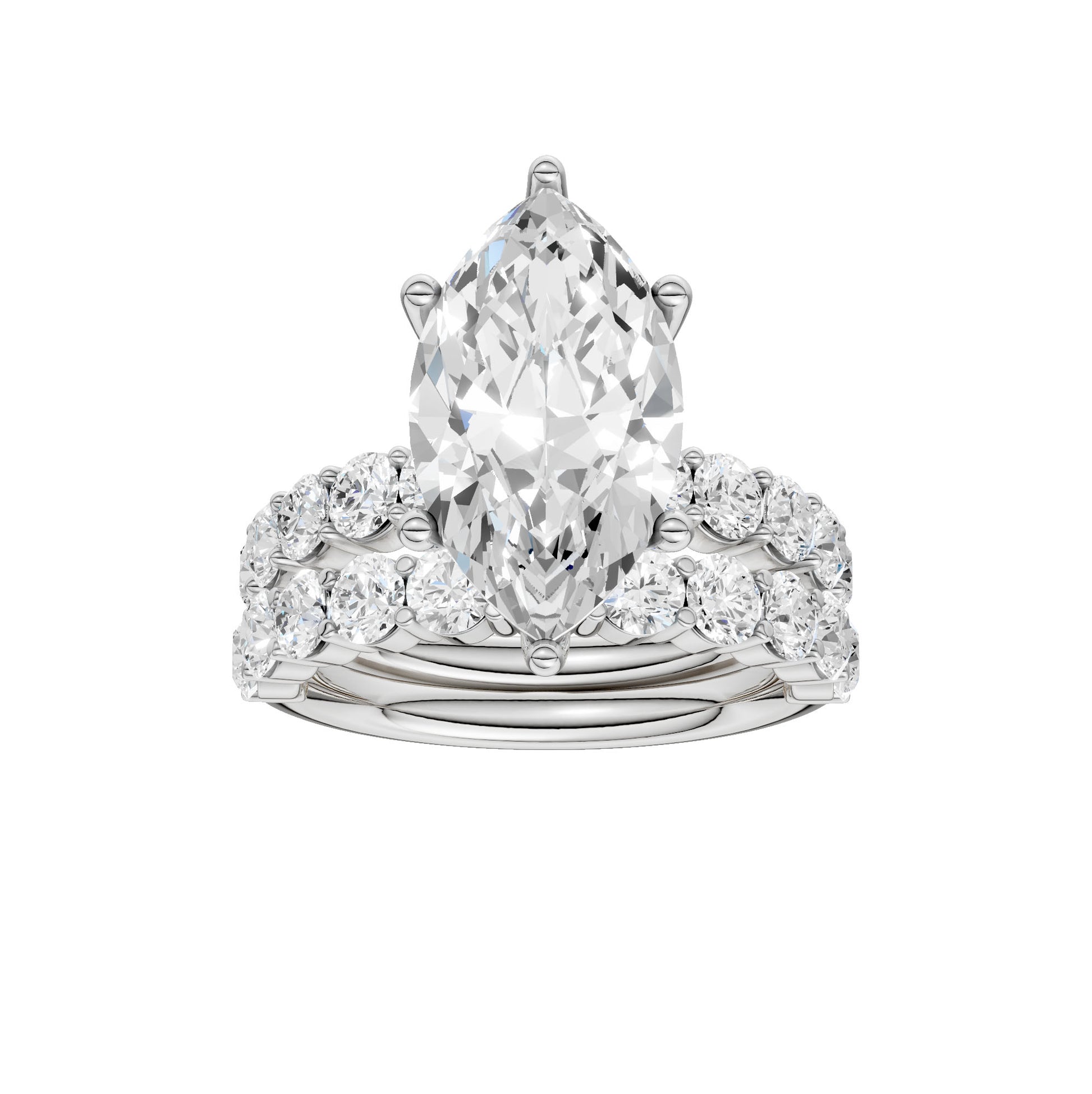 14K 5.00CT Certified Lab Grown Diamond Bridal Set