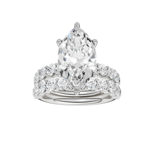 14K 5.00CT Certified Lab Grown Diamond Bridal Set