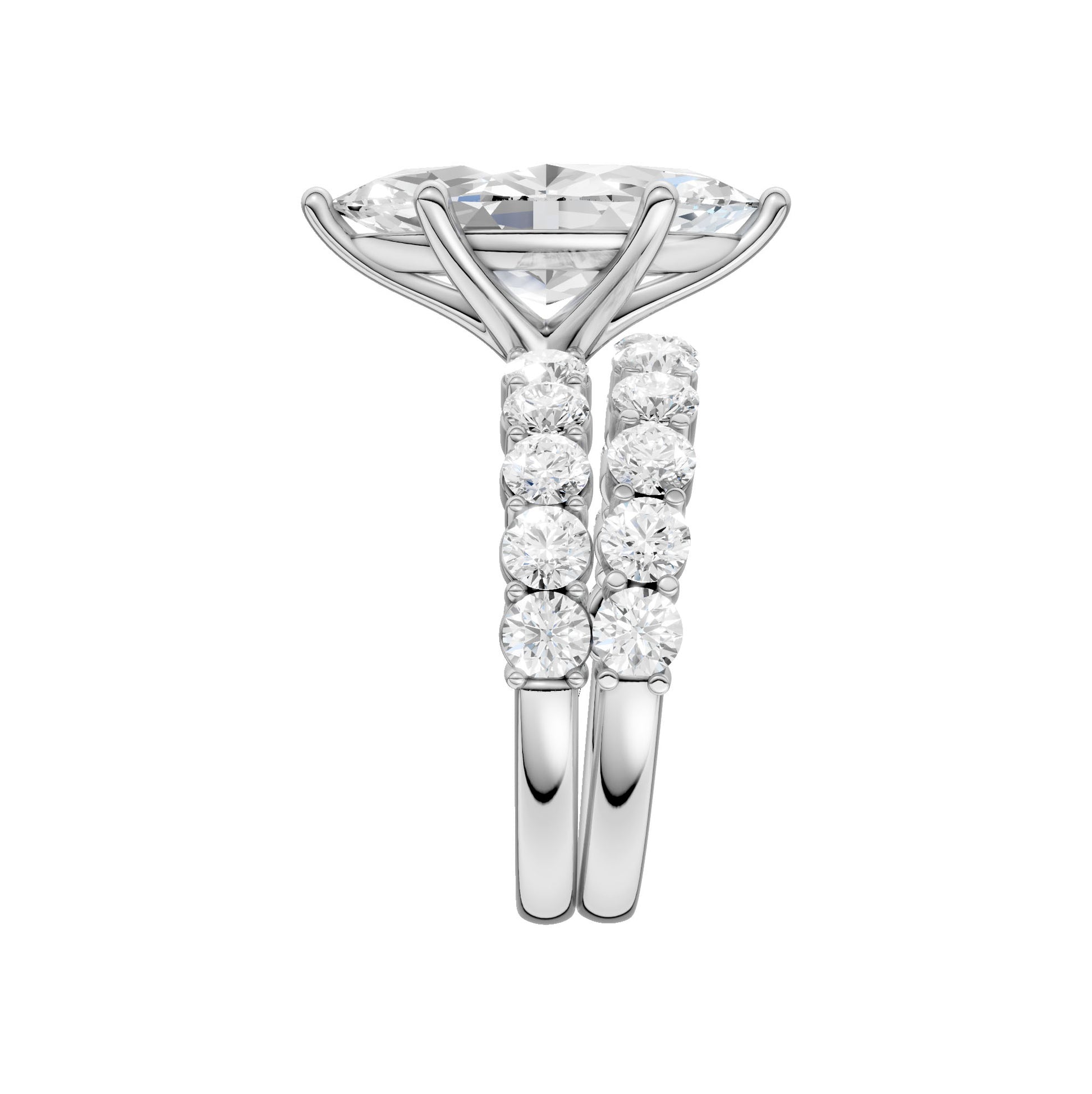 14K 5.00CT Certified Lab Grown Diamond Bridal Set