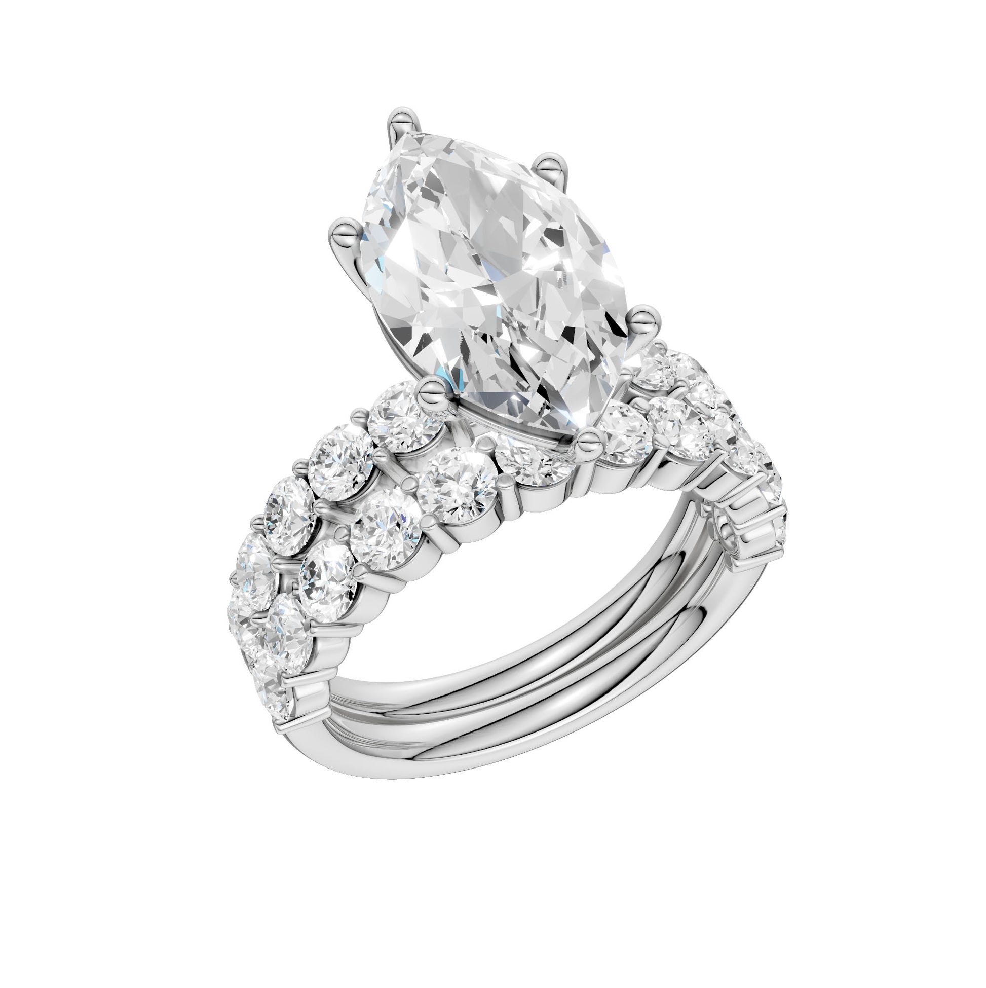 14K 5.00CT Certified Lab Grown Diamond Bridal Set