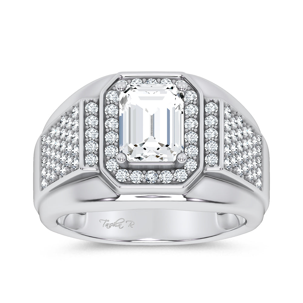 14K 2.98CT Certified Lab Grown Mens Ring