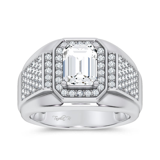 14K 2.98CT Certified Lab Grown Mens Ring