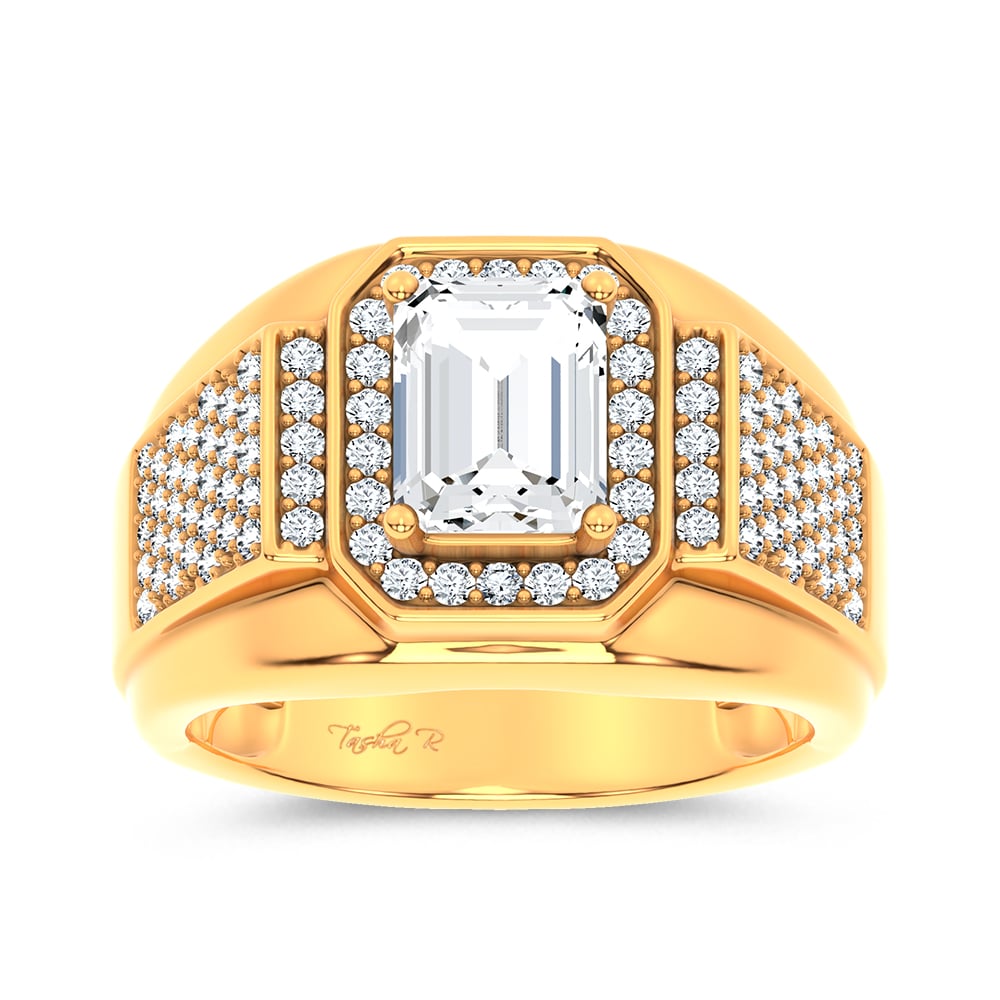 14K 2.98CT Certified Lab Grown Mens Ring