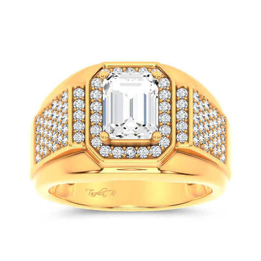 14K 2.98CT Certified Lab Grown Mens Ring