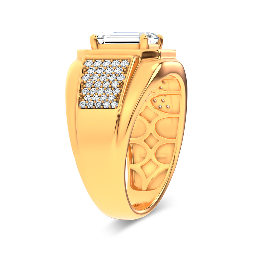 14K 2.98CT Certified Lab Grown Mens Ring
