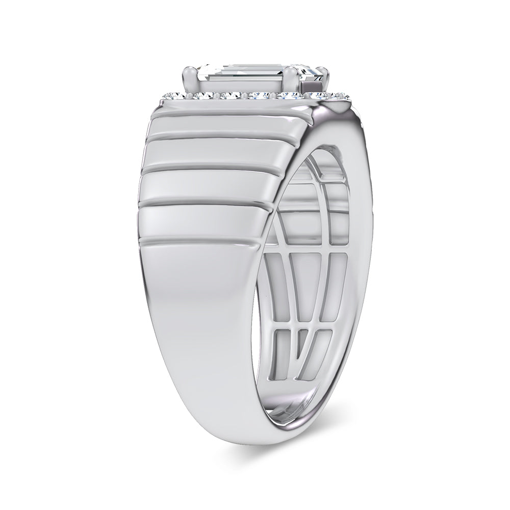 14K 2.60CT Certified Lab Grown Mens Ring