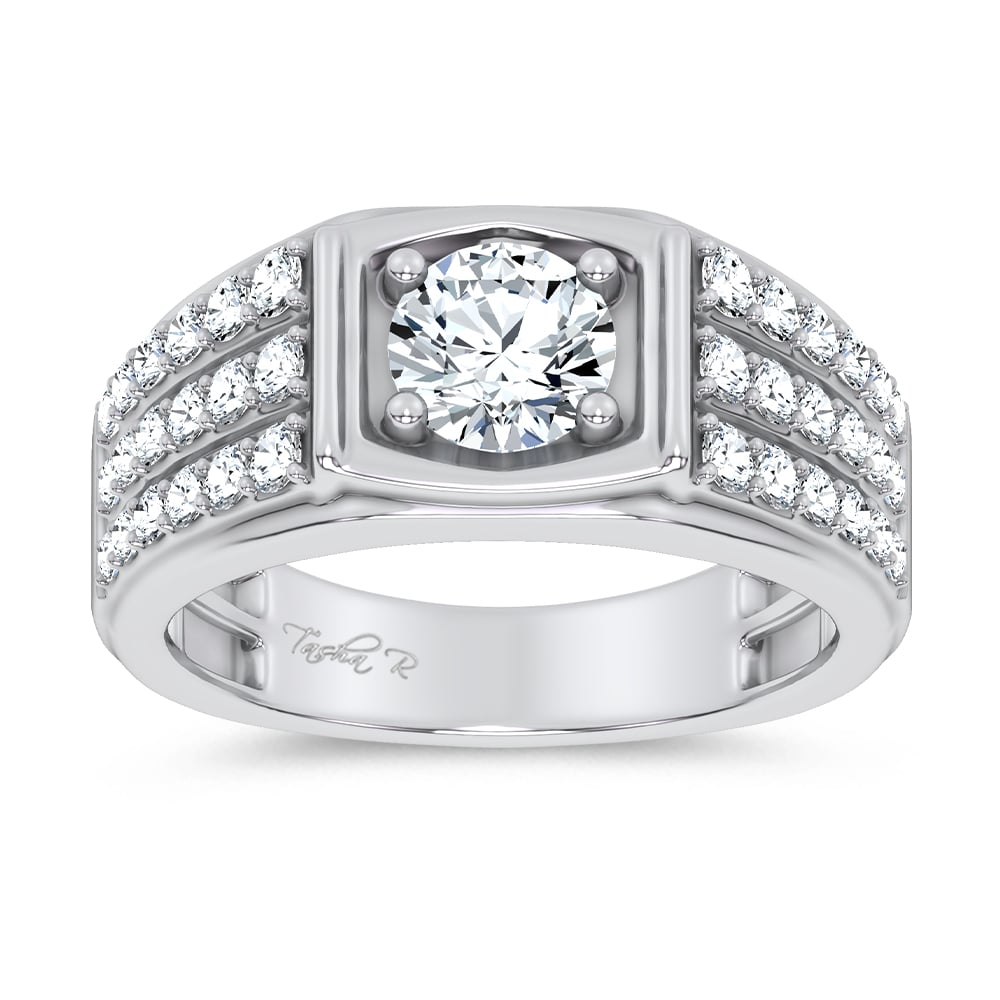 14K 2.00CT Certified Lab Grown Mens Ring