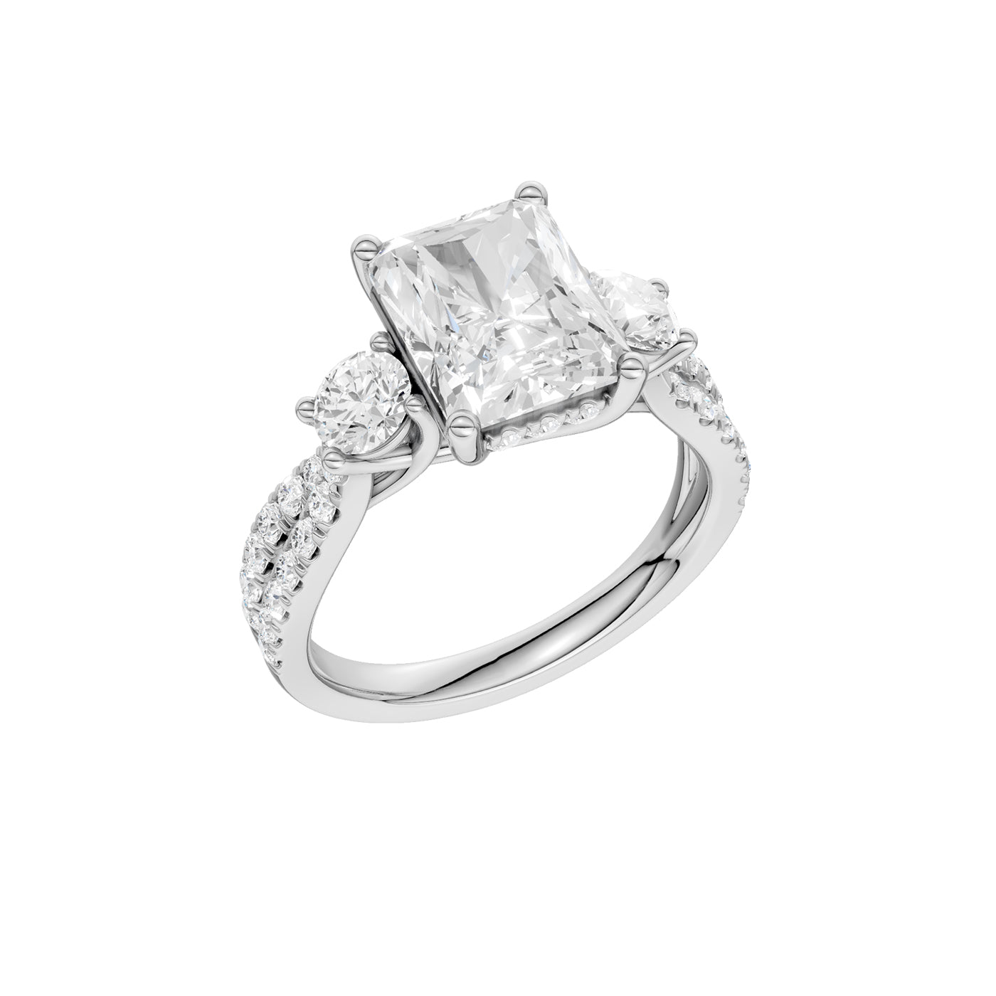 14K 4.00CT Lab Grown Diamond Engagement Ring