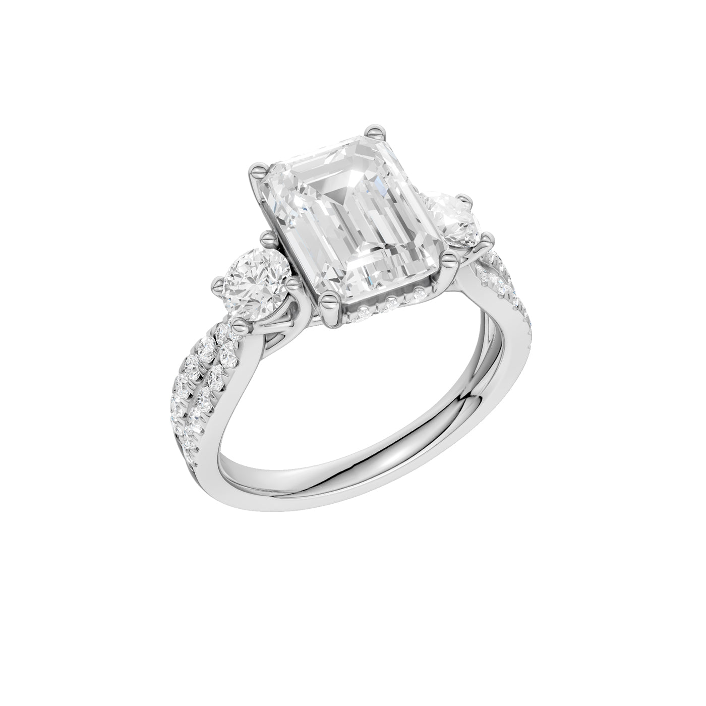 14K 4.00CT Lab Grown Diamond Engagement Ring