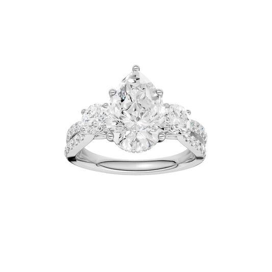 14K 4.00CT Lab Grown Diamond Engagement Ring