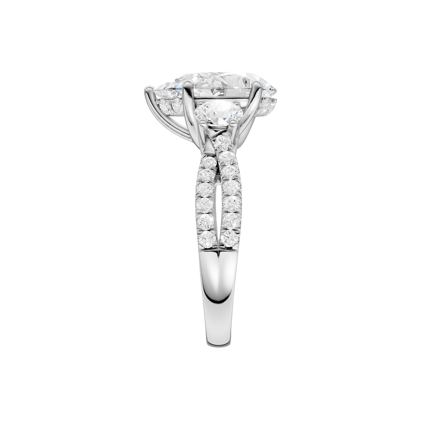 14K 4.00CT Lab Grown Diamond Engagement Ring