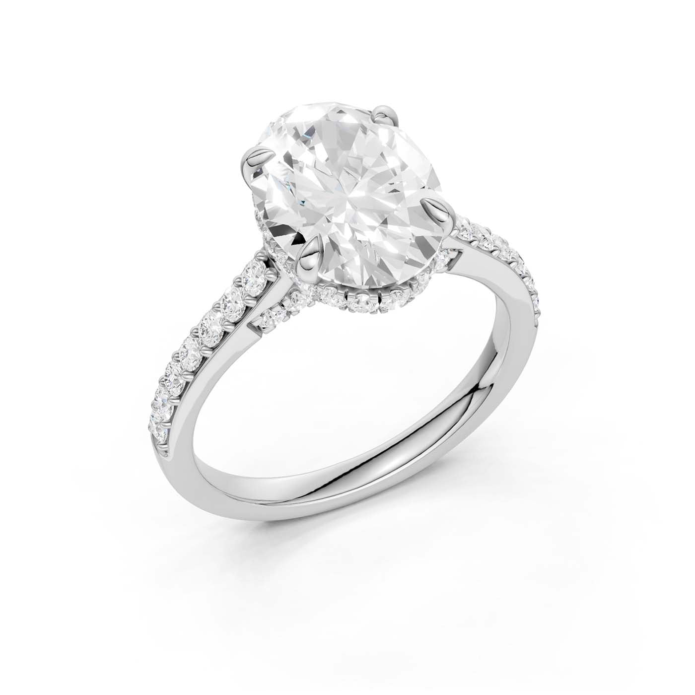 14K 3.50CT Lab Grown Diamond Engagement Ring