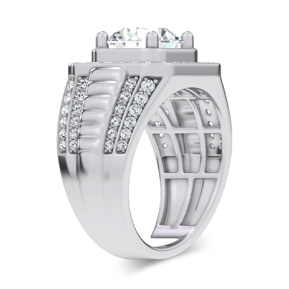 14K 4.12CT Lab Diamond Mens Ring