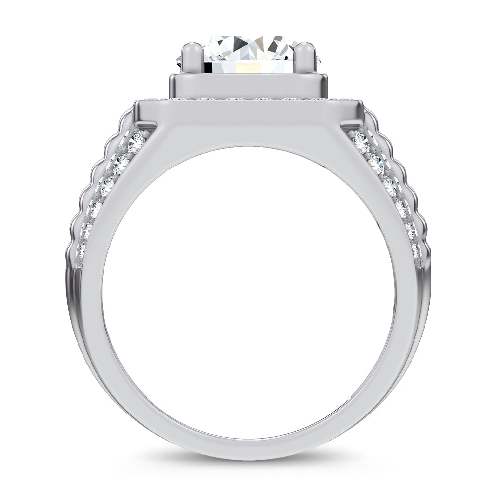 14K 4.12CT Lab Diamond Mens Ring